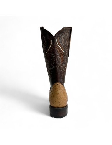 Bota Vaquera de Caballero Horma Rodeo Avestruz Umber