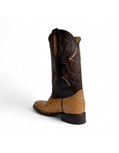 Bota Vaquera de Caballero Horma Rodeo Avestruz Umber