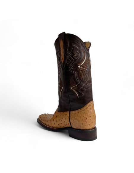 Bota Vaquera de Caballero Horma Rodeo Avestruz Umber