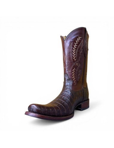 Bota Vaquera de Caballero Horma Dubai Caimán Belly Tabaco