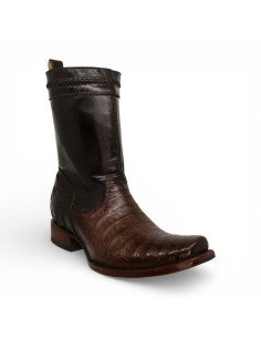 Bota de Caballero Horma Dubai Caimán Belly Tabaco