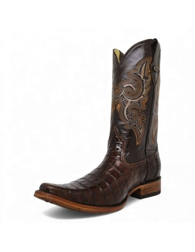 Bota Vaquera de Caballero Holanda Caimán Belly Tabaco
