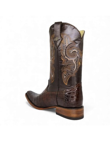 Bota Vaquera de Caballero Holanda Caimán Belly Tabaco