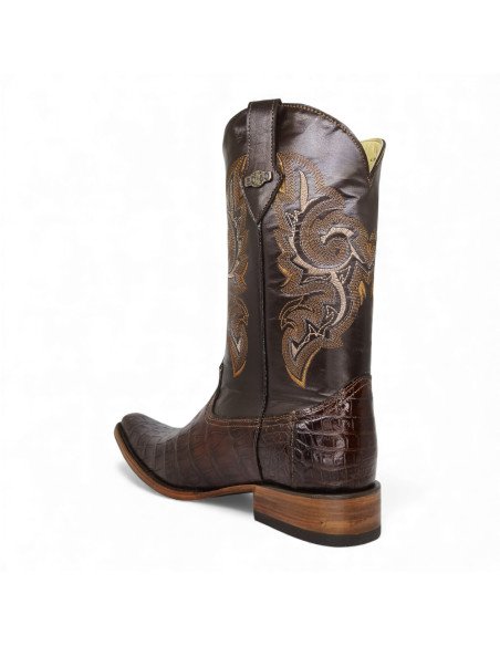 Bota Vaquera de Caballero Holanda Caimán Belly Tabaco