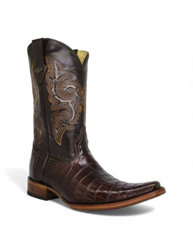 Bota Vaquera de Caballero Holanda Caimán Belly Tabaco