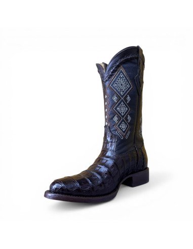 Bota Vaquera de Caballero Horma Oval Caimán Back Moka