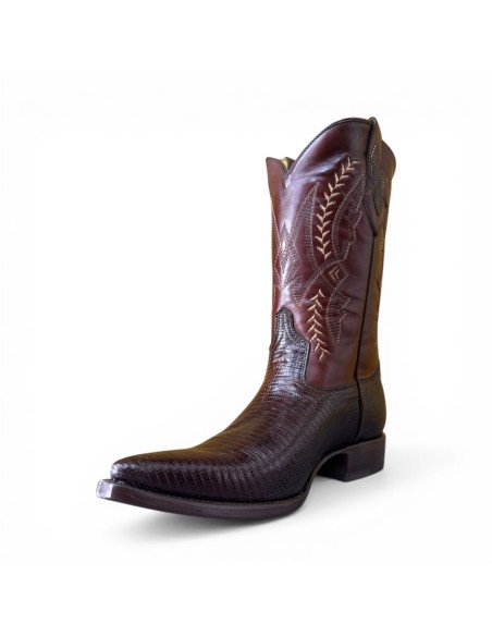 Bota Vaquera de Caballero Horma Lager Lizard Tabaco