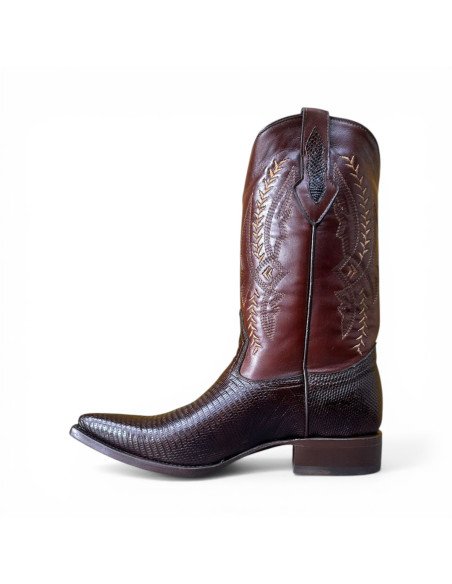 Bota Vaquera de Caballero Horma Lager Lizard Tabaco