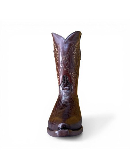Bota Vaquera de Caballero Horma Lager Lizard Tabaco