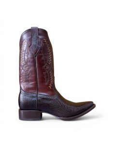 Bota Vaquera de Caballero Horma Lager Lizard Tabaco 2