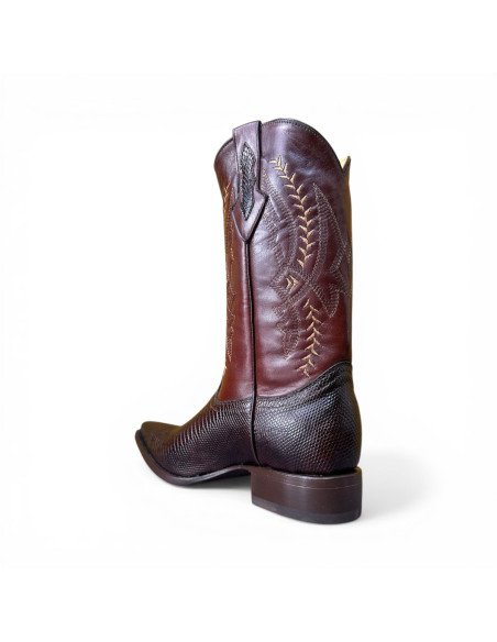 Bota Vaquera de Caballero Horma Lager Lizard Tabaco