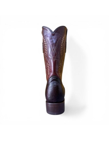 Bota Vaquera de Caballero Horma Lager Lizard Tabaco