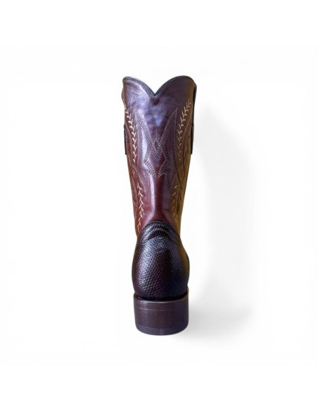Bota Vaquera de Caballero Horma Lager Lizard Tabaco