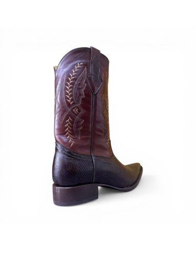 Bota Vaquera de Caballero Horma Lager Lizard Tabaco