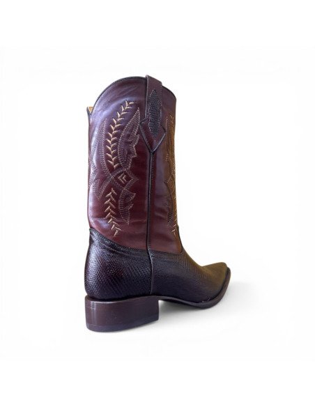 Bota Vaquera de Caballero Horma Lager Lizard Tabaco