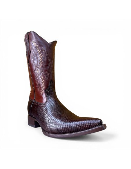 Bota Vaquera de Caballero Horma Lager Lizard Tabaco