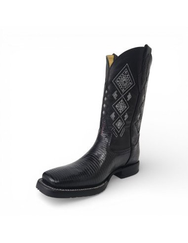 Bota Vaquera de Caballero Horma Rodeo Lizard Negro