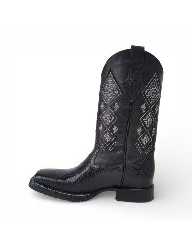 Bota Vaquera de Caballero Horma Rodeo Lizard Negro