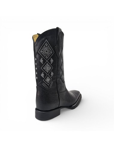 Bota Vaquera de Caballero Horma Rodeo Lizard Negro