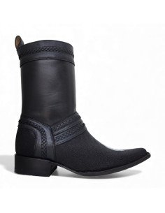 Bota de Caballero Estilo Monaco Látigos Horma Holanda Mantarraya Macho Negro 2