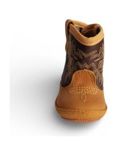 Botín Vaquero para Bebé Piel Auténtica color Mantequilla | Botas 30-30