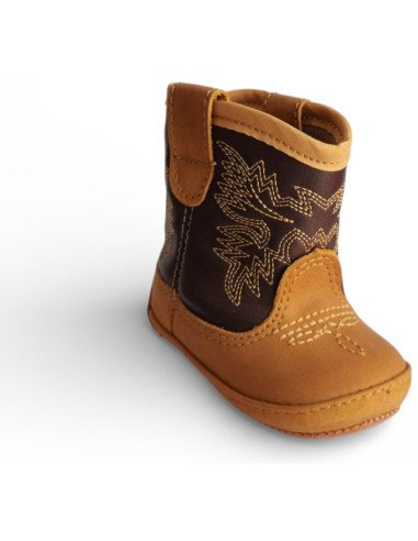 Botín Vaquero para Bebé Piel Auténtica color Mantequilla | Botas 30-30
