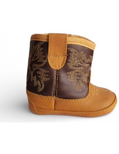 Botín Vaquero para Bebé Piel Auténtica color Mantequilla | Botas 30-30