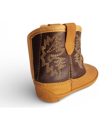 Botín Vaquero para Bebé Piel Auténtica color Mantequilla | Botas 30-30