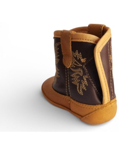 Botín Vaquero para Bebé Piel Auténtica color Mantequilla | Botas 30-30