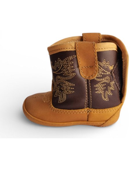 Botín Vaquero para Bebé Piel Auténtica color Mantequilla | Botas 30-30