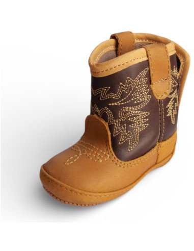 Botín Vaquero para Bebé Piel Auténtica color Mantequilla | Botas 30-30