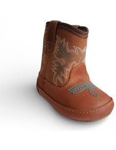 Botín Vaquero para Bebé Piel Auténtica color Miel | Botas 30-30 2