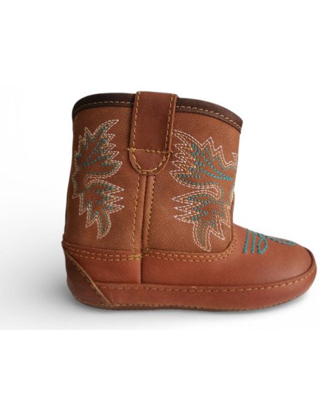 Botitas Vaqueras para Bebé Piel Auténtica color Miel | Botas 30-30