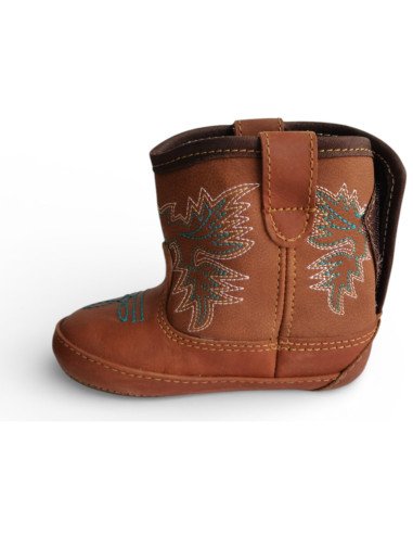 Botín Vaquero para Bebé Piel Auténtica color Miel | Botas 30-30