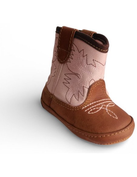 Botitas Vaqueras para Bebé Piel Auténtica color Rosa | Botas 30-30