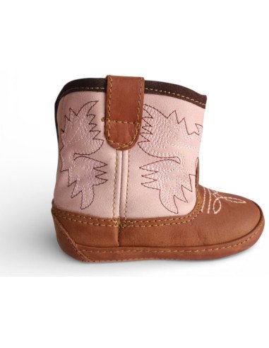 Botitas Vaqueras para Bebé Piel Auténtica color Rosa | Botas 30-30