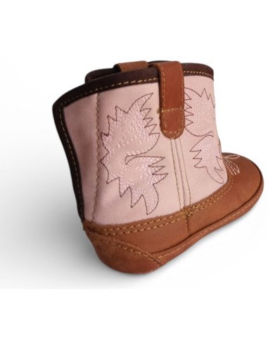 Botitas Vaqueras para Bebé Piel Auténtica color Rosa | Botas 30-30